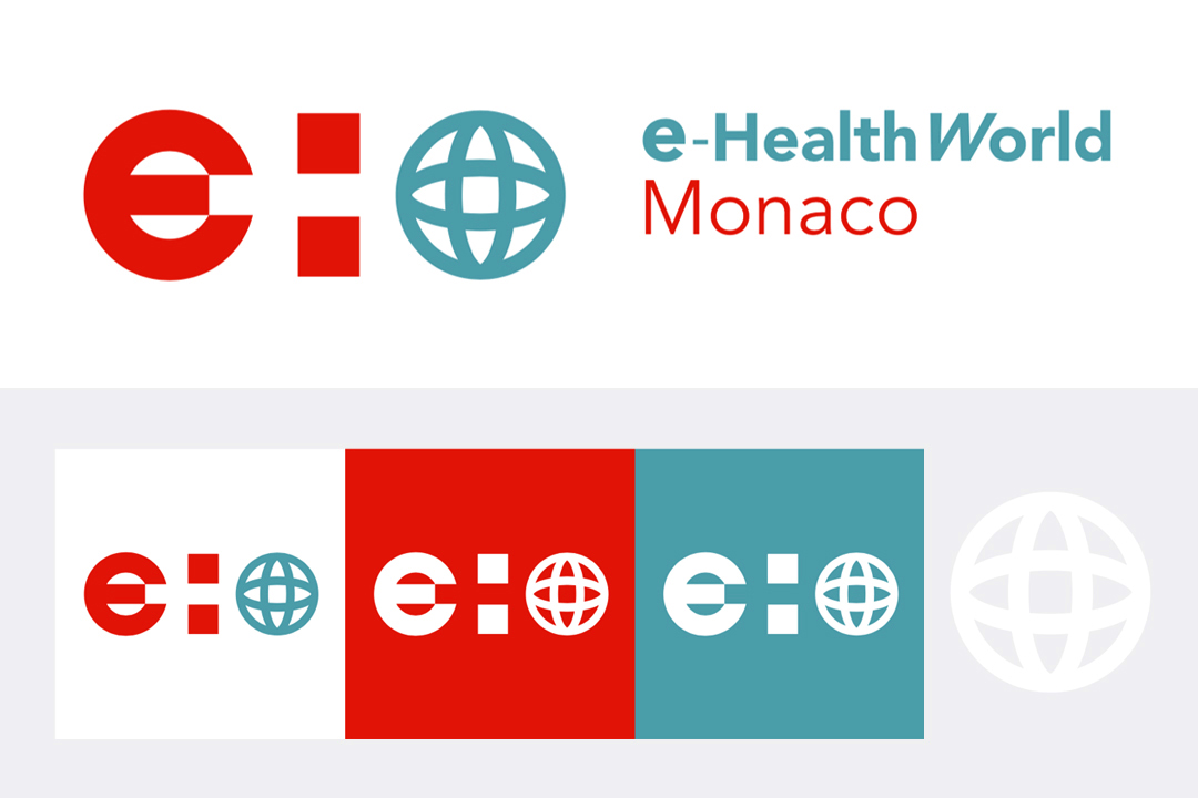 Création du logotype et de la charte graphique pour le e-Health World, congrès de la e-santé de Monaco - Crédits BrandSilver