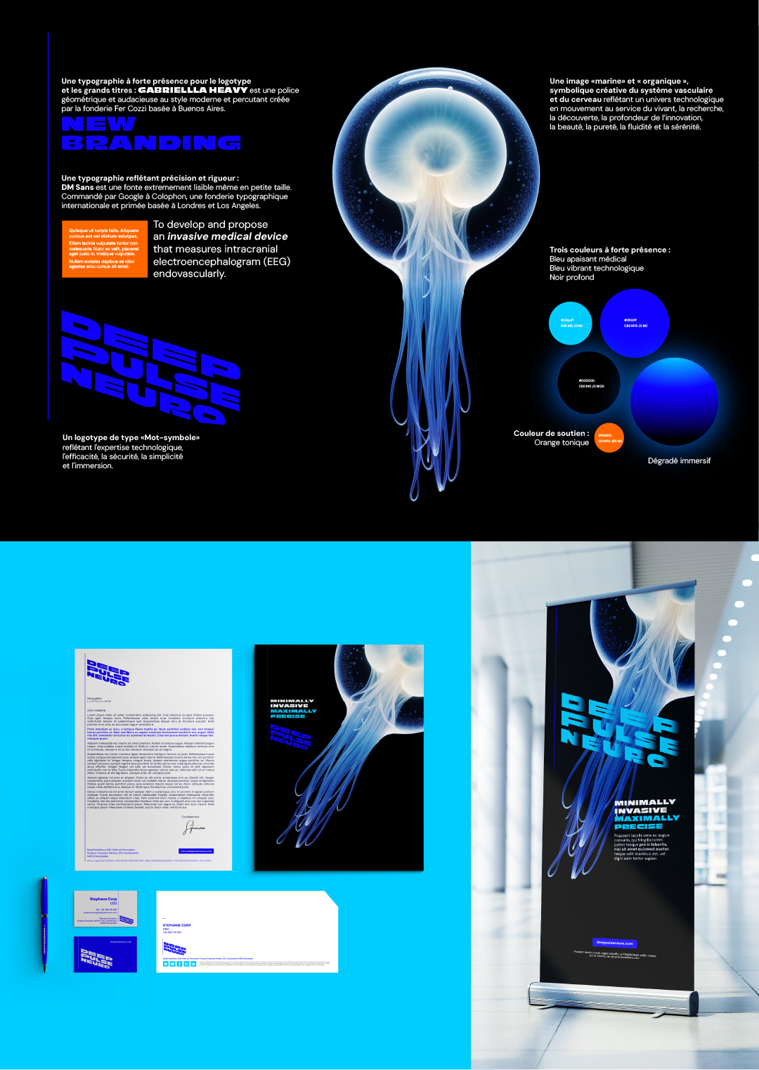Identité graphique de la startup DeepPulseNeuro - extrait de la charte graphique